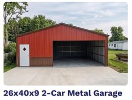 2 car garage red