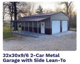 2 car garage w lean to