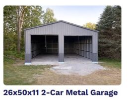 Grey large garage